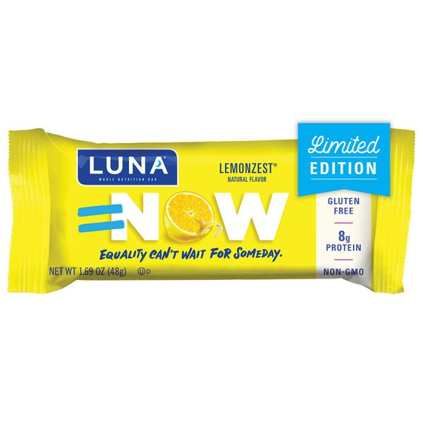 LUNA BAR - Gluten Free Snack Bars - Lemon Zest -8g of protein - Non-GMO - Plant-Based Wholesome Snacking - On the Go Snacks (1.69 Ounce Snack Bars, 15 Count)