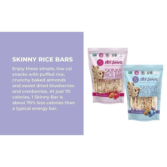 180 Snacks Skinny Rice Bar Variety Pack 