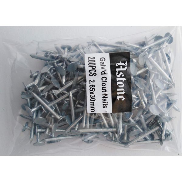 Astone galvanised Clout Nails (200, 30mm)