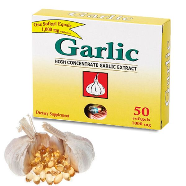 50 Ct Garlic Soft Gel High Concentrate Extract Capsule Dietary Supplement 1000mg