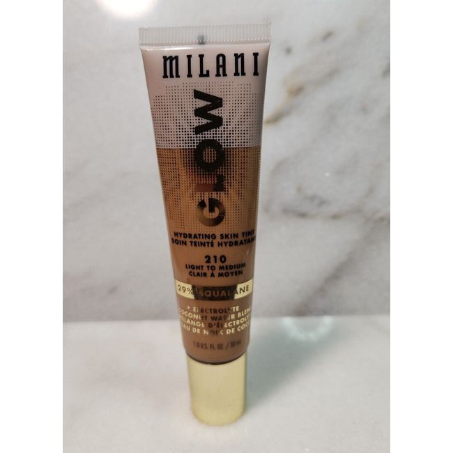 1-Milani Glow Hydrating Skin Tint Shade #210 Light To Medium Sealed 30ml NEW