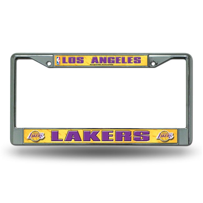 Rico Industries NBA Los Angeles Lakers Standard Chrome License Plate Frame , 6 x 12.25"