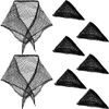 8 Pieces Triangle Net Hair Net Sleeping Crochet Hair Net Women Sleep Net Black Mesh Hair Net for Rollers