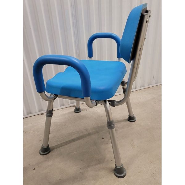 Bath Shower Work Shop Waterproof Chair adj. height w/ pad seat arms & backrest