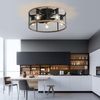20" Farmhouse Ceiling Fan Light Flush Mount Caged Lights Kit With Remote Control