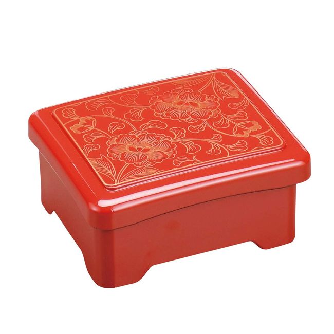 Fukui Craft 5-731-4 Heavy Box, Red, 6.6 x 5.6 x 3.1 inches (16.7 x 14.3 x 8 cm), Unagi no Vessel, Shinkotsuki Bowl Weight, Persimmon Vermilion, Peony Vermilion