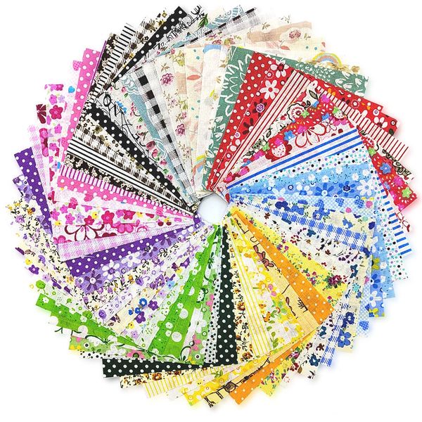 120 Pcs 4'' x 4'' Cotton Craft Fabric Bundle Squares,DIY Sewing Quarters Bundle,Precut Cotton Fabric Bundles for Precut Fabric,Quilting Fabric Bundles,DIY Sewing Quilting Scrapbooking