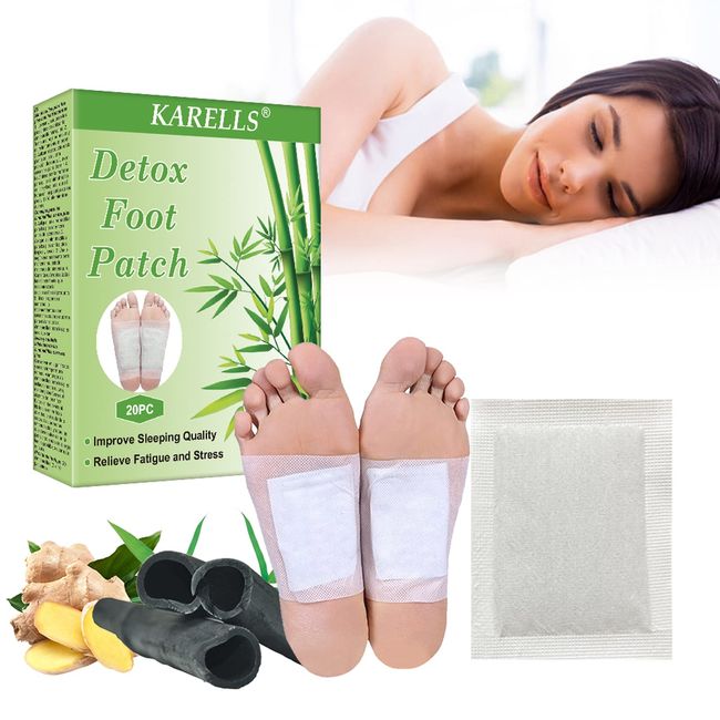 SEGMINISMART Detox Fußpflaster,Fusspflaster zur Entgiftung,Detox Pflaster Fuß,Entgiftungspflaster Füße Fußpflege-Pads mit Müdigkeit lindern Schlaf verbessern 20pc