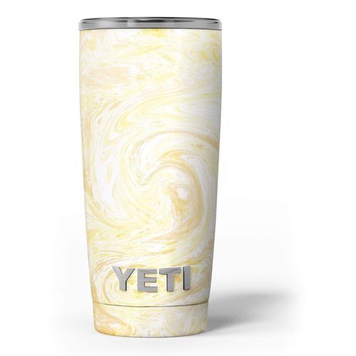 Design Skinz Yellow Slate Marble Surface V21 - Skin Decal Vinyl Wrap Kit Compatible with The Yeti Rambler Cooler Tumbler Cups