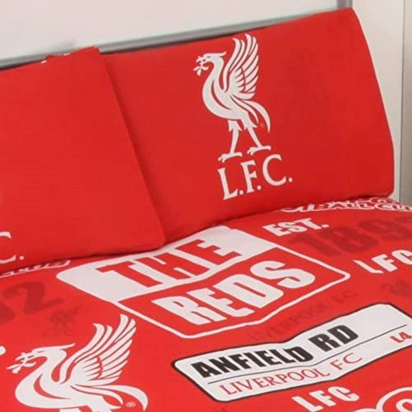 Liverpool Official Patch Double Duvet Cover Set - Red