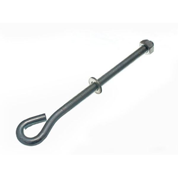 2 x Eye Bolts with Nuts & WASHERS M10 X 200MM Part Threaded BZP