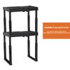 Locker Shelf for School Locker Adjustable Height and Width, Locker Organizer Shelf Stackable Locker Tools for Gym Lockers, Office, Back to School Essentials, Black