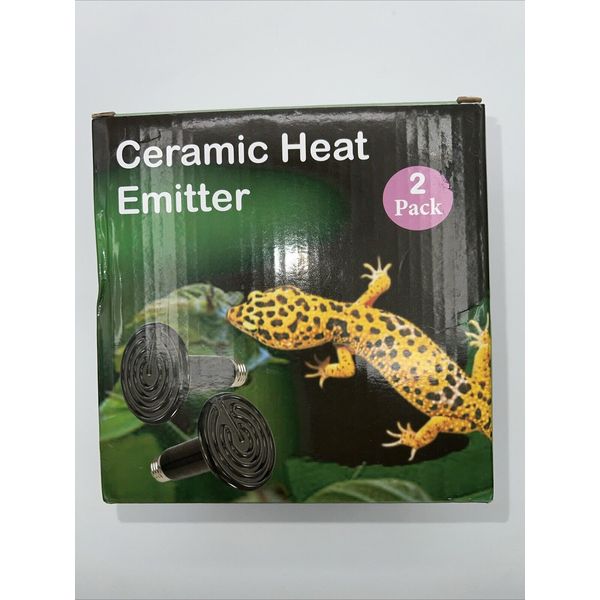 2-Pack Ceramic Heat Emitter,150W Reptile Heat Lamp Bulb for Amphibian Pet