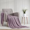 BOURINA Textured Solid Soft Sofa Throw Couch Cover Knitted Decorative Blanket,Light Lavender, 127x152cm