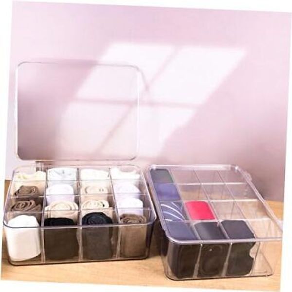 Socks Bra Underwear Drawer Organizer for Closet, Plastic Storage Box with6 1