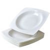 Elegant Square Salad Plate Set for 6 - Microwave Safe Ceramic Tableware