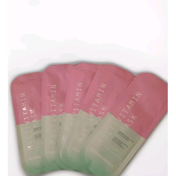 Vitamasques Multivitamin Radiant Complexion Sheet Masks, Lot Of 5; Box Damage