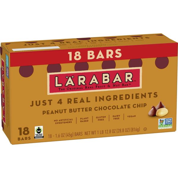 Peanut Butter Chocolate Chip Gluten Free Fruit & Nut Bar, 18 Ct