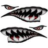 Weston Ink Flying Tigers Shark Teeth 12" Black Reflective Decals