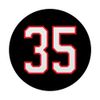 Number #35 Sport White Red Number PopSockets Adhesive PopGrip