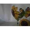 Hand painted sunflower/bird 20 ounce goblets, Usa, set/4. 20 ounce
