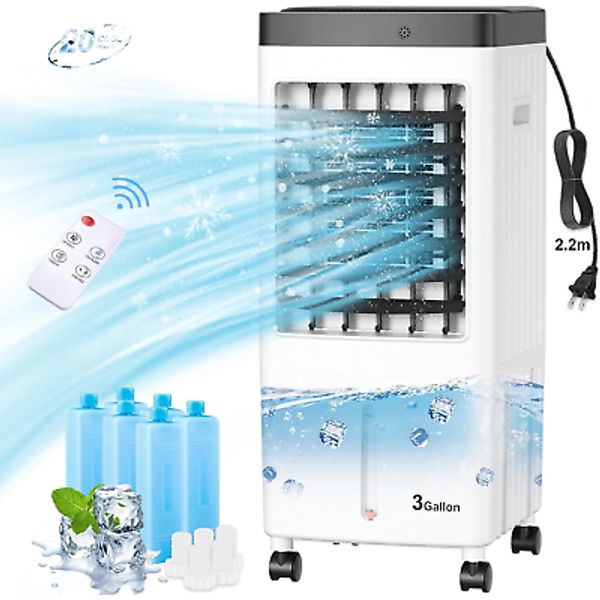 3.2Gal Portable Room Air Conditioner with Timer & Ice Pack