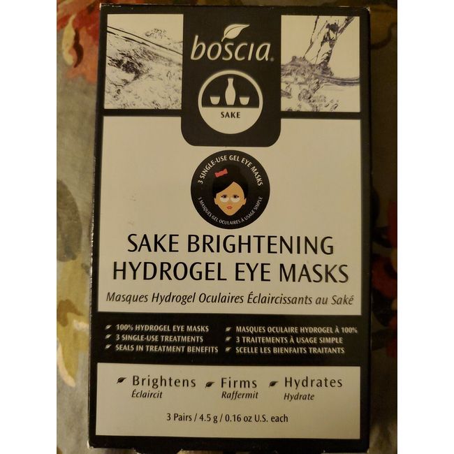 Boscia Sake Brightening Hydrogel Eye Mask 3 new in box authintic