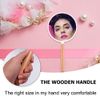 Frcolor Hand Mirror, Hand Mirror, Wooden Handle, Makeup Mirror, Handheld Salon, Barberboard, Beauty Salon, Home Makeup Tool