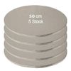 Cake Board Round Silver 50 cm Pack of 5