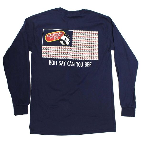 Boh Say Can You See (Navy) / Long Sleeve Shirt - Medium / Blue