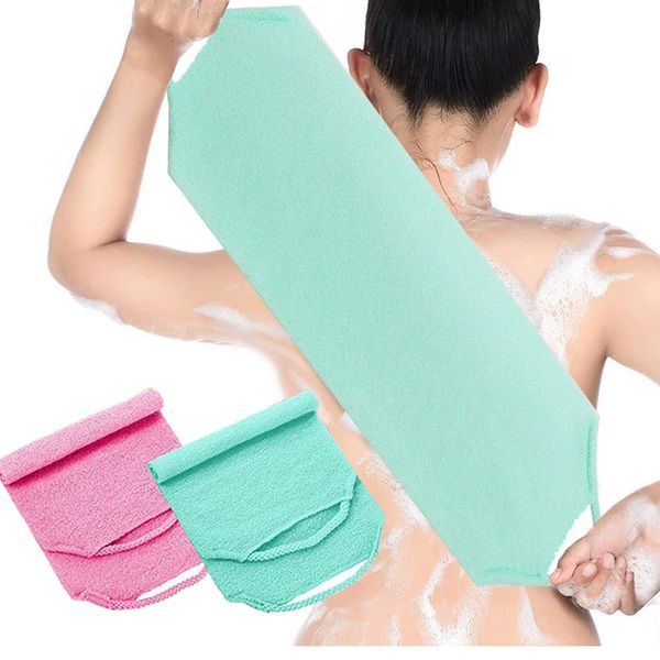 Samcos Akasuri Towel, Set of 2, Bath Towel, Back Scrubber, Exfoliating, Pore Cleansing, Back Acne Prevention, Pore Cleaning, Bath, Exfoliating Shower Sponge Pad, Unisex