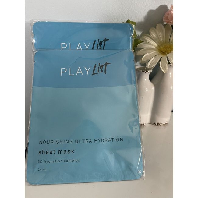 2X PLAY LIST NOURISHING ULTRA HYDRATION SHEET MASK 3D HYDRATION COMPLEX 24ml