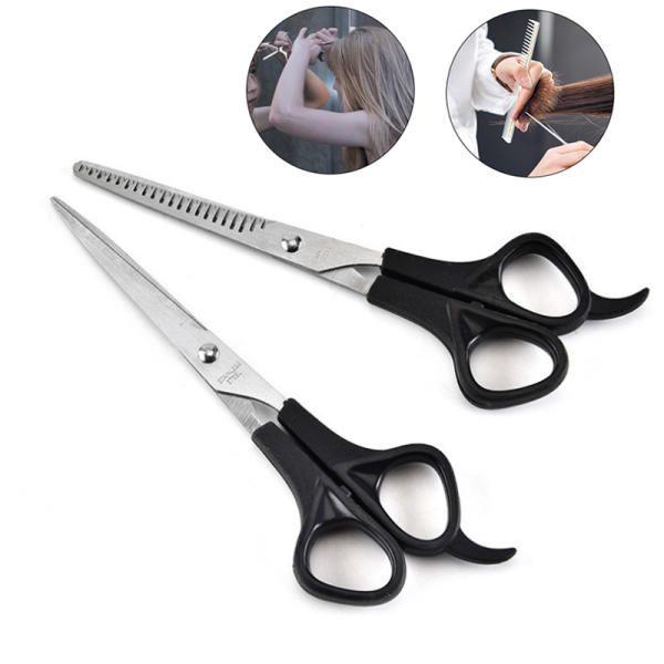 Beauty Thinning Scissors Barber Scissors Set Stainless Steel Hair Clipper Cutting Thinning Accessories Salon 2 Pieces