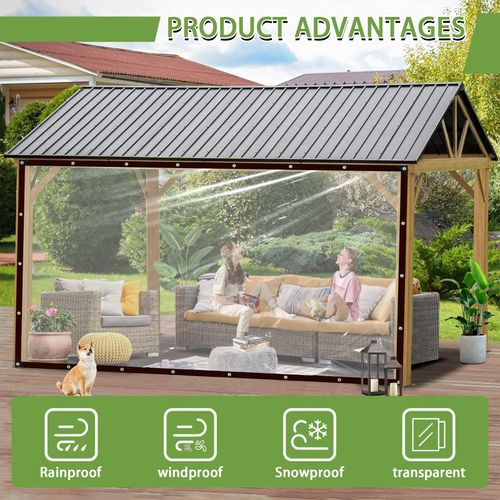 Clear Tarp Waterproof 6x10-Heavy Duty Plastic Tarps,Vinyl Transparent Tarpaulin with Grommets,Outdoor Small&Large Tarp Cover for Chicken Coop/Greenhouse/Camping/Plant/Patio