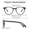 aisswzber Small Round Plastic Blue Light Blocking Glasses 2615B-Black