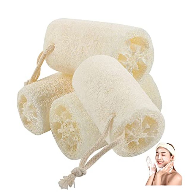 Natural Bath Loofahs Sponges Large Organic Luffa Shower Sponges Skin Body  Back Exfoliating Scrubber for Daily Personal Care (3 Pack)