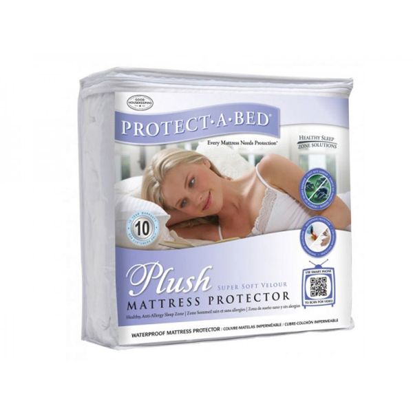 Protect A Bed - Plush 100% Waterproof Mattress Protector - Double (135 x 190 cm)