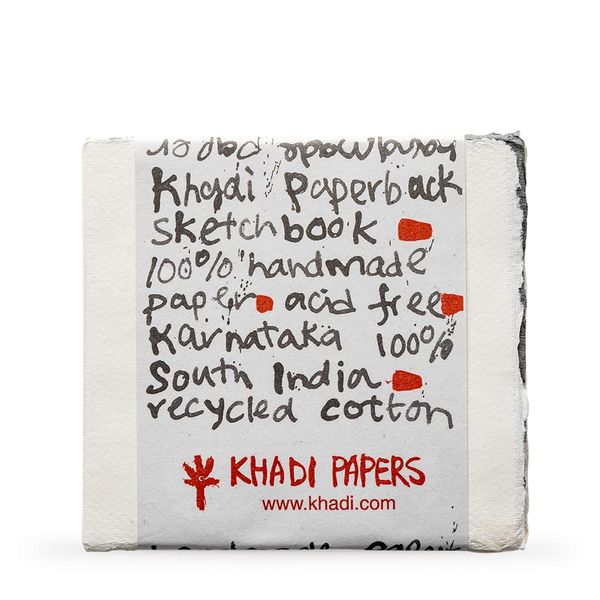 Khadi Handmade Paperback Book 15 x 15 cm White Medium Smooth