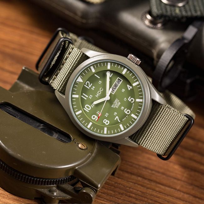 Military Army Mens Date Nylon Strap Analog Quartz Wrist Watch
