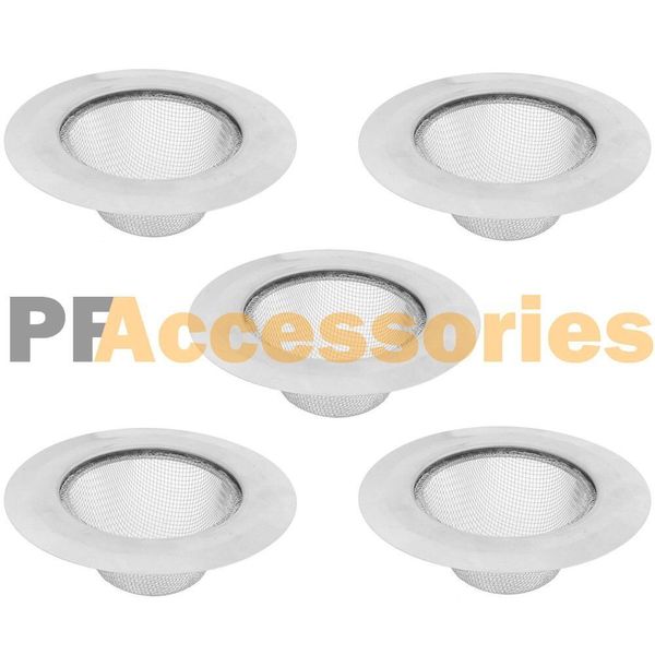 5 Pcs 4.5" Stainless Steel Large Wide Rim Mesh Sink Strainer for Kitchen Drain