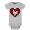 Chicken Heart Baby Onesie (12M, Gray)