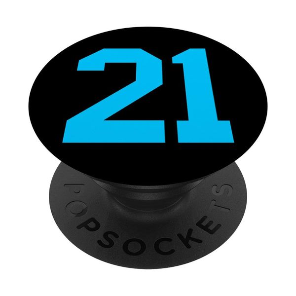 Number #21 Sport Blue Number PopSockets Adhesive PopGrip