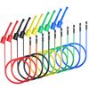 Cleqee Mini Grabber Test Hook Breadboard Female Jumper Wire Soft Flexible Silicone Test Lead for Electrical Testing IC Test Hook