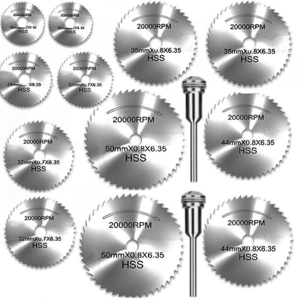 Slitter Blade Circular Saw Blade Set, 14 Pieces, Carbide Circular Saw Blades, High Speed Steel, Cutting Disc Diameter 0.9 inches (22 mm), 1.0 inches (25 mm), 1.3 inches (32 mm), 1.3 inches (32 mm),