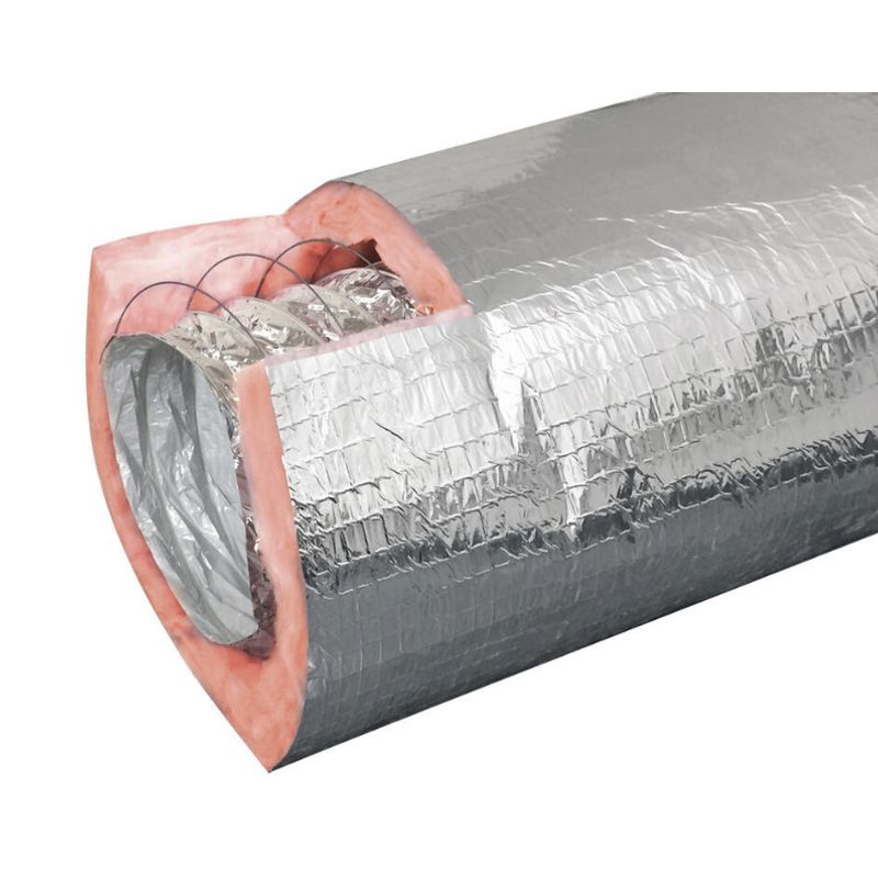 KFFKFF 4in x 25ft Insulated Flexible Duct Dryer Vent Hose HVAC Ventilation R-6.0