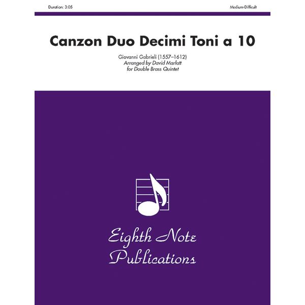 Canzon Duo Decimi Toni a 10: Score & Parts (Eighth Note Publications)