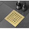 WEBANG 4 Inch Square Shower Floor Drain & Flange,Quadrato Pattern Grate NEW