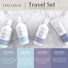 THEORIE PURE Collection Travel Set- Hypoallergenic- Shampoo, Conditioner, Body Wash & Face and Body Scrub- Fragrance and Cruelty Free. Vegan, No Sulfate, Paraben, Phthalate or Synthetic Dyes- Clean Beauty for Hair & Body