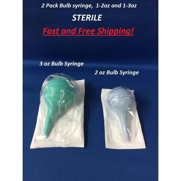 COMBO PACK 2oz AND 3oz STERILE, Ear Syringe, Bulb Syringe,Baby Nasal Aspirator