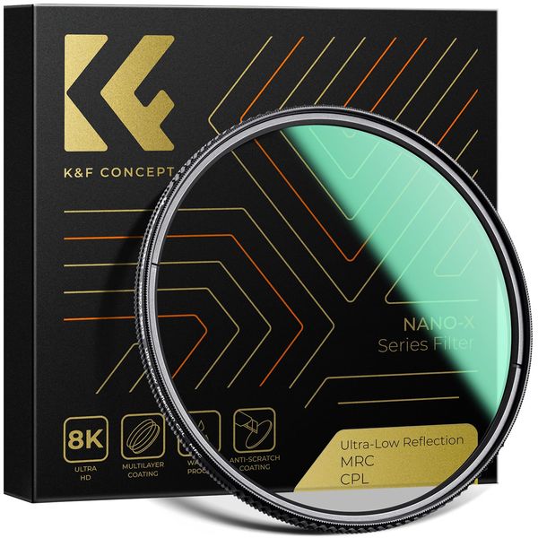 K&F Concept 67mm Polarising Filter Ultra Low Reflection Circular Polarizing CPL, Ultra Definition, 28 Layer Multi Coated Polarized MRC Filter (Nano-X Series)